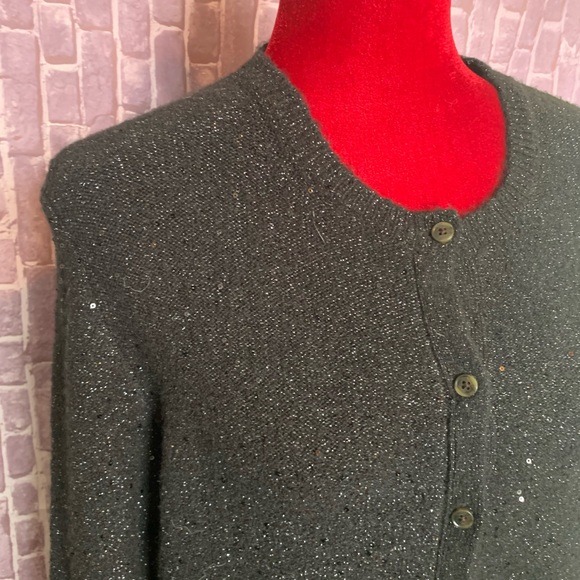 Black Shimmer “Ann” Cardigan - Picture 3 of 7